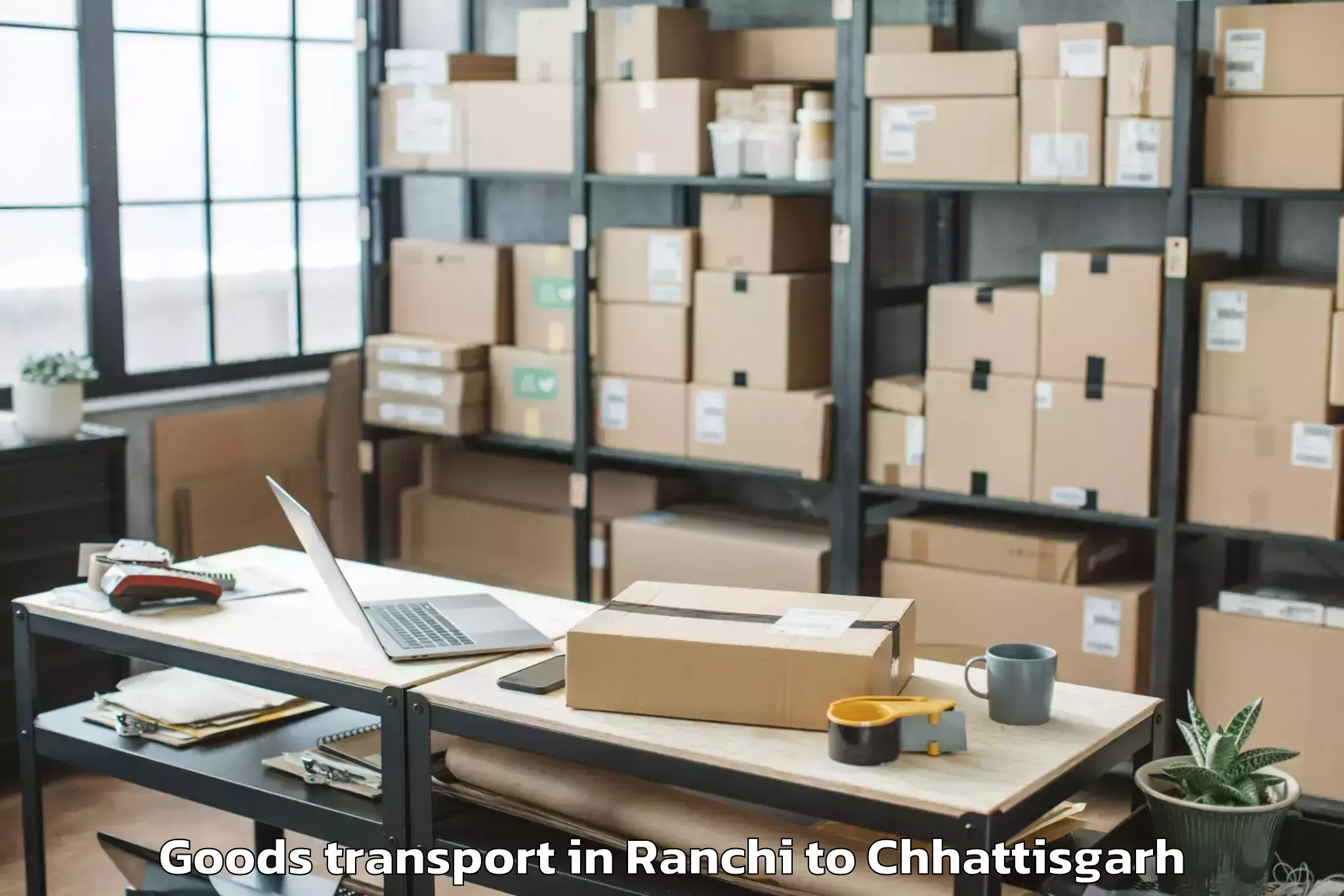 Easy Ranchi to Icfai University Raipur Durg Goods Transport Booking